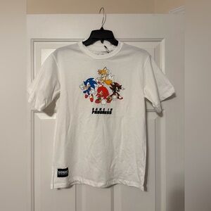 Zara White Kids T-Shirt with Sonic Characters